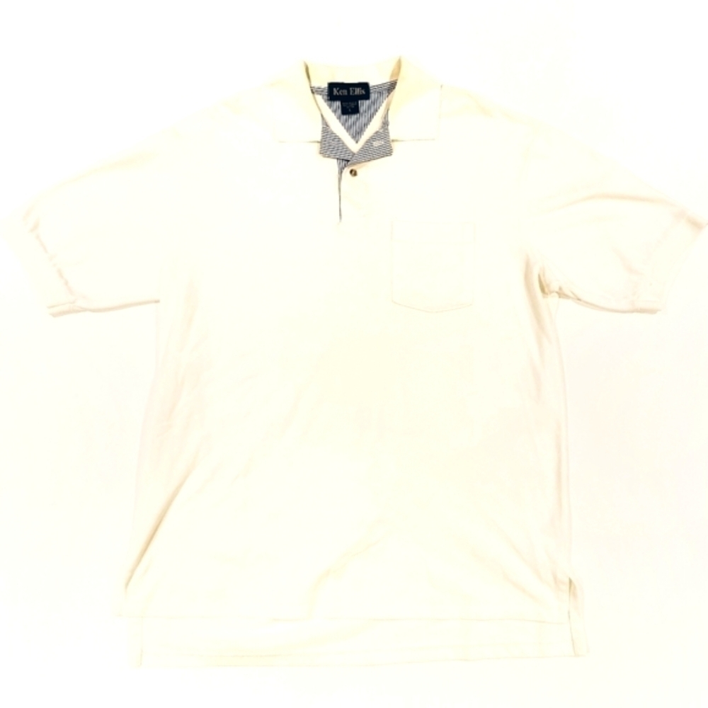 3/$20 Ken Ellis White Golf Polo Shirt